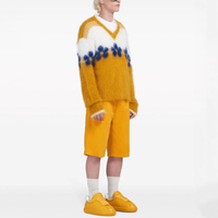 Pull en maille mohair brodé floral de luxe avec logo personnalisé pour homme