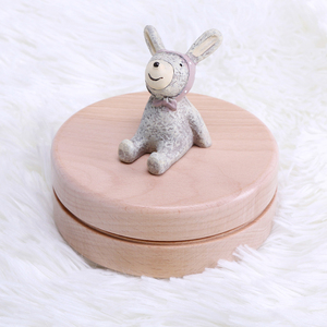 Wooden toys baby tooth box rabbit Beech Wood Jewelry Ring Wooden Baby Tooth Fairy Box