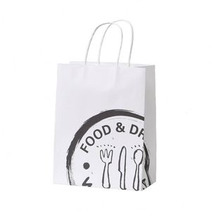 Bolsas de Papel al por Mayor con su Propio Logotipo, Bolsa de Papel Kraft Marrón para Llevar Comida con Asa - Product Image 5
