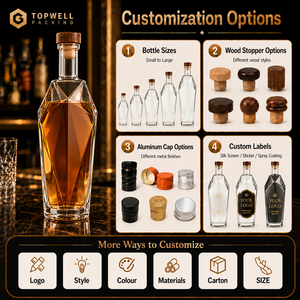 Botella <span class=keywords><strong>de</strong></span> Licor <span class=keywords><strong>de</strong></span> Vidrio <span class=keywords><strong>de</strong></span> Alta Calidad con Facetas en <span class=keywords><strong>Forma</strong></span> <span class=keywords><strong>de</strong></span> Rombo, Botella Vacía para Whisky, Brandy, <span class=keywords><strong>Vodka</strong></span>, Sellada, con Fondo Grueso, Venta al Por Mayor - Product Image 2