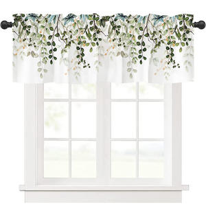 Valance noire pour fenêtres rideaux occultants courts pour cuisine/petites fenêtres avec poche à tringle cantonnière à <span class=keywords><strong>rideau</strong></span> solide isolée - Product Image 4