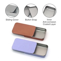 Nouveau produit baume à lèvres coulissant boîte en fer blanc rectangulaire en relief métal petit plateau coulissant Mini boîtes en métal pour bonbons à la menthe