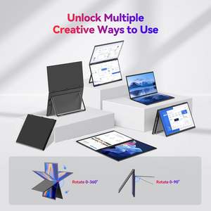 Moniteur portable double empilable de 18,5 pouces pour ordinateur portable, 100 Hz, 1080p, écran pliable, extension d'écran réglable, moniteur double empilable pliable - Product Image 5