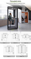 Cabine téléphonique acoustique intérieure miniature, studio privé insonorisé avec éclairage automatique et circulation d'air