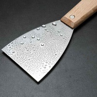 Manche en bois Grattoir à couteau à mastic plié robuste en acier au carbone de 3 pouces