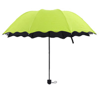 Parapluie Magique Anti-UV pour Femme, Portable, Coloré, Très Vendu, Motif Fleur Épanouie, en Polyester, Manuel