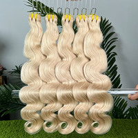 Lot de Cheveux Humains Vierges en Gros, Cheveux Brésiliens Vierges Bruts avec Cuticules Alignées # 30 Bundles de Cheveux Humains Blonds Ondulés (Body Wave)