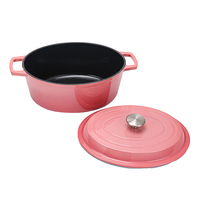 Nouvelle annonce : Cocotte ovale classique en fonte émaillée avec couvercle, compatible four