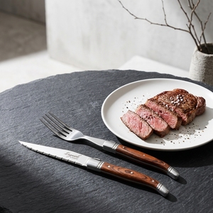 Ensemble de couverts de luxe <span class=keywords><strong>Laguiole</strong></span> en acier inoxydable, couteau et <span class=keywords><strong>fourchette</strong></span> à steak, couverts avec <span class=keywords><strong>manche</strong></span> en <span class=keywords><strong>bois</strong></span> Pakka poli miroir pour 6/24 pièces - Product Image 3