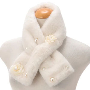 Bufanda de Felpa Cruzada para Mujer, Estilo Otoñal, Nueva, de Fibra de Poliéster, Gruesa, Linda, Cálida, Combinable con Todo, para Invierno - Product Image 1