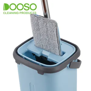 Free Hand Washing Easy Wringing Magic Floor Cleaning Microfiber Mop Flat Squeeze Mop and Bucket Set