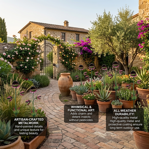 Pali decorativi in metallo a forma <span class=keywords><strong>di</strong></span> trappola per mosche Venus per giardino, decorazioni singole per vasi <span class=keywords><strong>di</strong></span> fiori inestetiche per patio, cortile e aiuole - Product Image 3