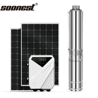 Pompe à eau solaire submersible pour puits profond, 200 mètres, hybride surface/sonde, 3 pouces, 12V DC, pour l'irrigation
