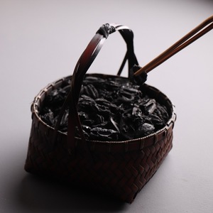 Bamboo Woven Charcoal <b>Basket</b> Set Handmade Round <b>Storage</b> For Tea Room Living Room - Product Image 3