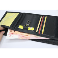 Dompet kain kamuflase pria kustom grosir kantung uang poliester lipat produsen sumber pendek