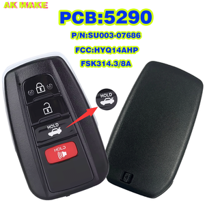 SU003-07686 Keyless-Go chìa khóa xe thông minh fccid: hyq14ahp với chip 8A cho Toyota 86 314.3Mhz 3 + 1 nút thay thế bảng 5290 - Product Image 2
