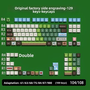 Ensemble de 129 touches PBT imprimées latéralement, profil Cherry, style personnalisé, pour clavier mécanique MX - Product Image 2