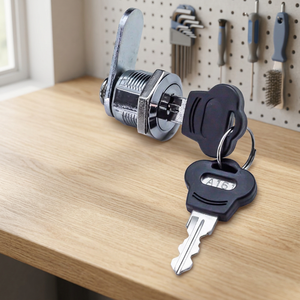 Customized Manufacture Wholesale High Security 19mm Bright Chrome Plated Zinc Alloy Cam Lock 2 Keys ISO9001:2008 Certified JIN - Product Image 3