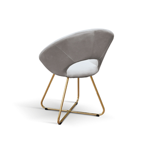 Ensemble de 2 chaises Iris en velours gris avec base en métal pour salon intérieur - Product Image 3