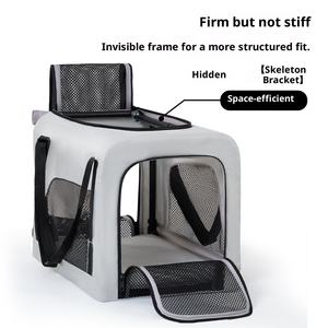 Troli perjalanan hewan peliharaan luar ruangan, produk hewan peliharaan tas pembawa kucing anjing lipat bisa dilepas kotak beroda roda Universal - Product Image 4