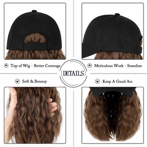 วิกผมลอนแบบสั้นธรรมชาติหมวกวิกผมสังเคราะห์หมวกบ๊อบหมวกเบสบอลปรับได้ - Product Image 4