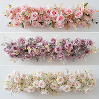 Chemin de table floral en soie filée rose fait main de haute qualité, fleurs artificielles pour mariage, Nouvel An chinois, rentrée scolaire