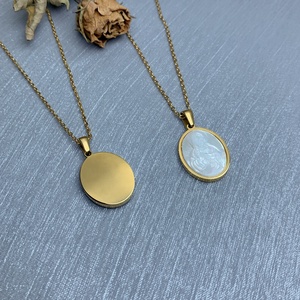 Collier en acier inoxydable en forme de coquille de mer, pendentif religieux <span class=keywords><strong>jésus</strong></span>, notre-dame, vierge <span class=keywords><strong>marie</strong></span>, cœur sacré pour femmes, vente en gros - Product Image 3