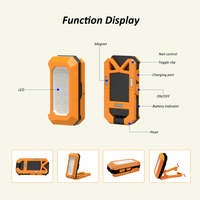 Lampe de travail LED portable pliable rechargeable IP65 ultra-lumineuse avec fixation magnétique puissante et réglage multi-angle Banqcn