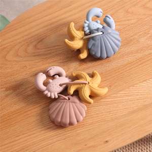 Concha <span class=keywords><strong>de</strong></span> cangrejo, <span class=keywords><strong>estrella</strong></span> <span class=keywords><strong>de</strong></span> <span class=keywords><strong>mar</strong></span>, silicona, <span class=keywords><strong>mordedor</strong></span> para bebé, anillo <span class=keywords><strong>de</strong></span> cadena para masticar, sonajero, juguete <span class=keywords><strong>de</strong></span> animales marinos, mordedores para bebé - Product Image 3