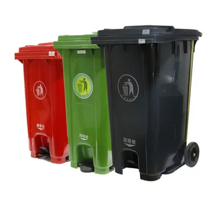 120L Plastic Wheeled Recycle waste bin dustbin with Lid for Sale