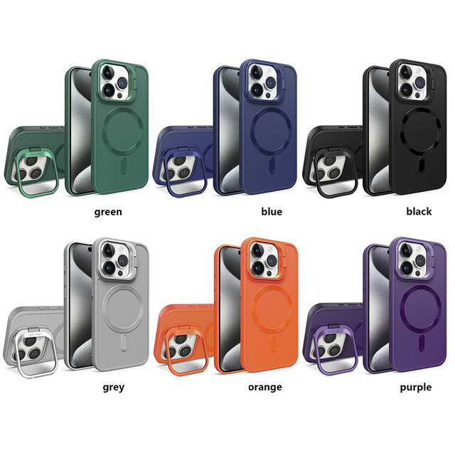 Mobile Phone Fundas Magnetic Shockproof Wireless Charger Phone Cover for Iphone 14 14 Pro 14 Pro Max Case with Bracket