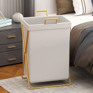 Panier de rangement pliable en cuir imperméable à cadre en X, durable, pour salle de bain et maison - Product Image 3