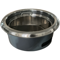 Table de barbecue coréen sans fumée en acier inoxydable pour usage commercial, avec contrôle tactile, 2 brûleurs, sécurité flamme/oxygène