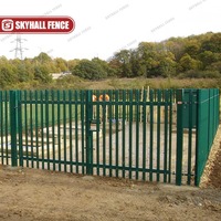 Vallas de Seguridad Tipo Palisada W D, Galvanizadas y con Recubrimiento en Polvo Verde, de 6 Pies, Libres de Mantenimiento, con Modelado 3D para Perímetros de Plantas de Energía
