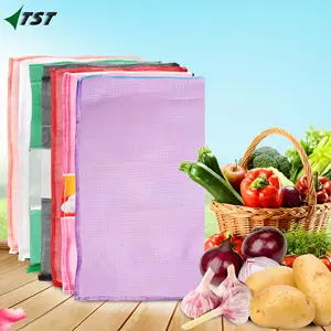 Сетчатый мешок, дешевый мешочек для упаковки овощей и фруктов с изготовленной на заказ ламинированной пленкой, леновый сетчатый мешок с сильными двойными стежками