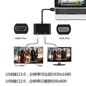 Convertisseur DisplayPort vers HDTV et VGA 1920x1080 pour moniteur d'ordinateur, câble adaptateur de sortie double écran - Product Image 3