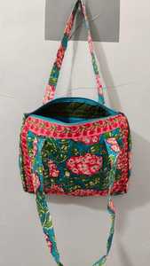 Sac de voyage en coton fait main, matelassé, à fleurs, pour femme, lot de 2 (un petit et un grand) - Product Image 2