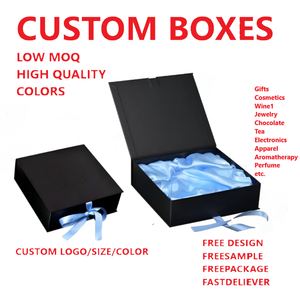 Boîte cadeau pliable magnétique en carton de luxe avec logo personnalisé, gaufrage, emballage haut de gamme - Product Image 2