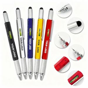 High Quality Promotional Custom Logo 6 in 1 Multifunction Tool Ballpoint <b>Pen</b> <b>with</b> <b>Stylus</b>,Level,Ruler,Screwdriver for Men - Product Image 1