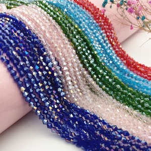 10 pièces/brin 4mm cristal perle pointue coloré bricolage vêtements Bracelet collier avec perles de diamant de verre - Product Image 3