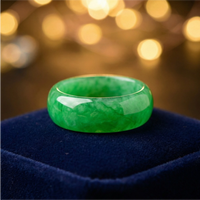 Bague en jade naturel de haute qualité, ronde, verte et bleue, plaquée zinc, bijoux d'anniversaire pour hommes et femmes