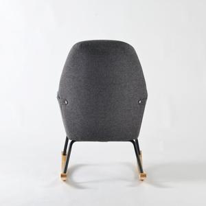 Compact Upholstered Accent Rocking <b>Chair</b> for Home Office & Living Room Comfortable with Solid <b>Wood</b> Base - Product Image 6