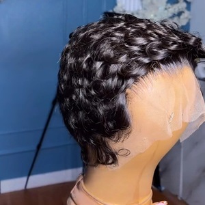 วิกผมชิโอม่าลดราคาสุดฮอต 13x4 HD วิกผมหน้าผากโปร่งใสแบบลูกไม้ วิกผมหยิกทรงพิกซี่ สีดำธรรมชาติ วิกผมแท้ 100% สำหรับ<span class=keywords><strong>คน</strong></span>ผิวสี - Product Image 3