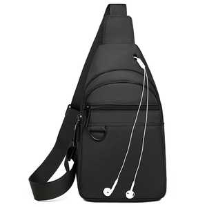 Voyage bandoulière <span class=keywords><strong>poitrine</strong></span> Gym loisirs marche course décontracté bandoulière <span class=keywords><strong>poitrine</strong></span> <span class=keywords><strong>sac</strong></span> hommes porter prise casque - Product Image 4