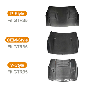 Capot avant en fibre de carbone sèche de style P personnalisé pour <span class=keywords><strong>Nissan</strong></span> GTR R35, capot et ailes en fibre de carbone de style Top Secret, amélioration - Product Image 2