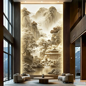 Carta <span class=keywords><strong>da</strong></span> Parati Murale 3D Personalizzata OEM con Rilievo di Montagna, Arte Murale Zen Cinese all'Ingrosso, Fornitore di Decorazioni per Hotel, Ville e Soggiorni - Product Image 6