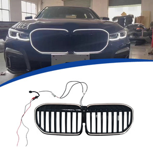 Per <span class=keywords><strong>BMW</strong></span> Serie 7 G12 19-22 Griglia Frontale <span class=keywords><strong>Nera</strong></span> Lucida con Luci LED, Griglia a Linea Singola con Luci, Set di Parti Modificate - Product Image 2