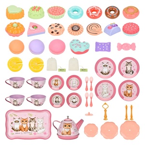 Vente chaude fer blanc métal thé ensemble Roleplay jeu de cuisine avec théière pour les filles fête après-midi thé et jouets éducatifs pour les enfants - Product Image 4