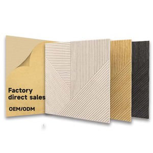 Panneau acoustique carré moderne en fibre de polyester, NRC élevé 0.9, ignifuge, écologique, pour studio, salle de sport, hôtel, appartement, design 3D - Product Image 1