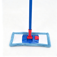 Serpillère plate télescopique à tête pivotante avec pédale, utilisation humide et sèche pour sols en bois dur
